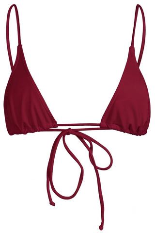 SACRED TIE BACK TASSEL BIKINI TOP - Electric Fuchsia