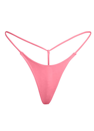 G MONEY THONG Bikini Bottom - Coral Shock