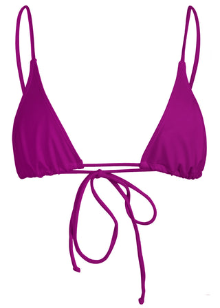 SACRED TIE BACK TASSEL BIKINI TOP - Electric Fuschia