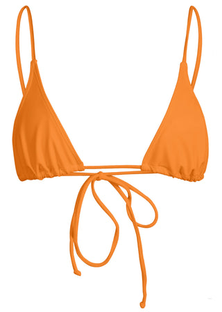 SACRED TIE BACK TASSEL BIKINI TOP - Mexican Sunset Orange