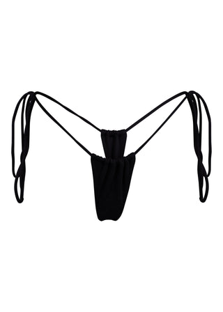 SANCTUARY TASSEL THONG Bikini Bottom - Dark Seas Black